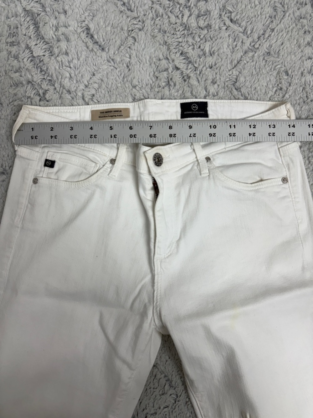 AG Adriano Goldschmied The Middi-Ankle White Skinny Jeans 28R - Picture 4 of 7